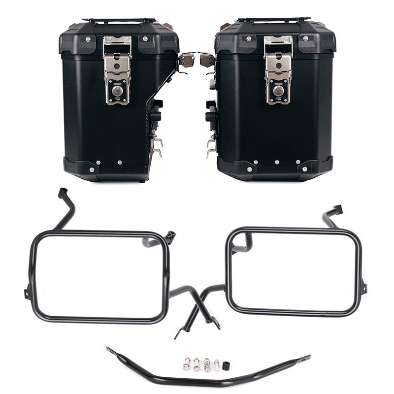 Atlas aluminium pannier set (48L + 41L) + Atlas racks for the F 450 GS – L'atelier Bleu Motostore