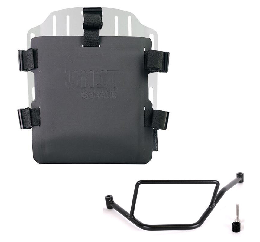 Adjustable Hypalon pannier rack + left-hand bracket for F 450 GS, brushed aluminium - L'atelier Bleu Motostore