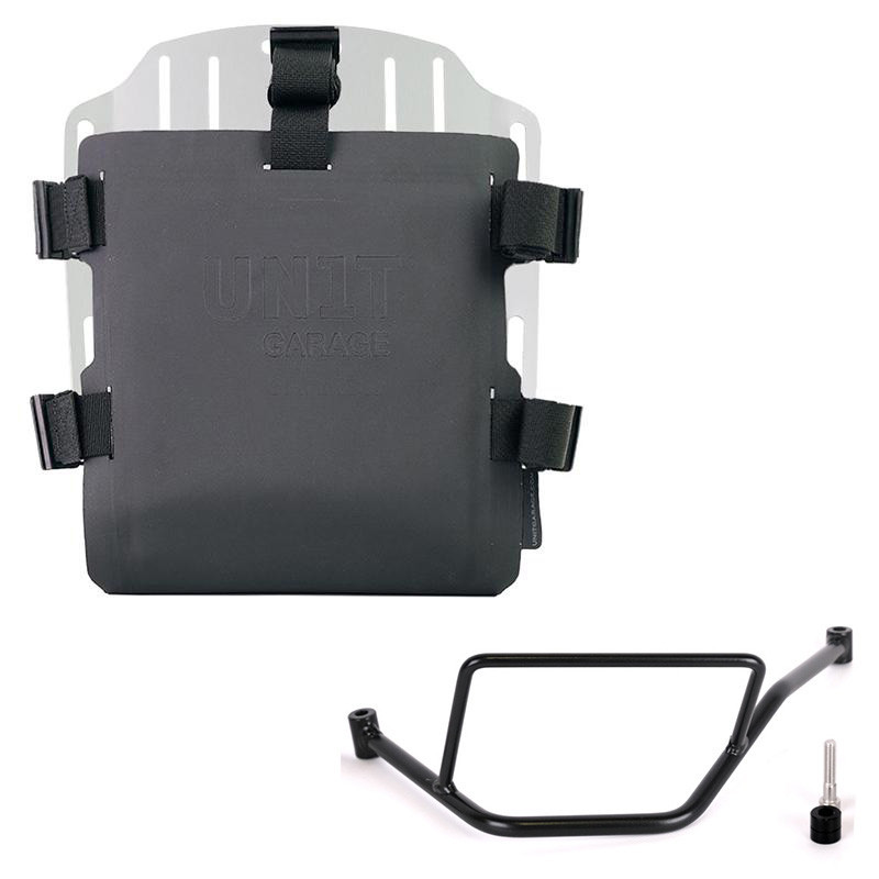 Adjustable Hypalon pannier rack + left-hand bracket for F 450 GS, brushed aluminium - L'atelier Bleu Motostore