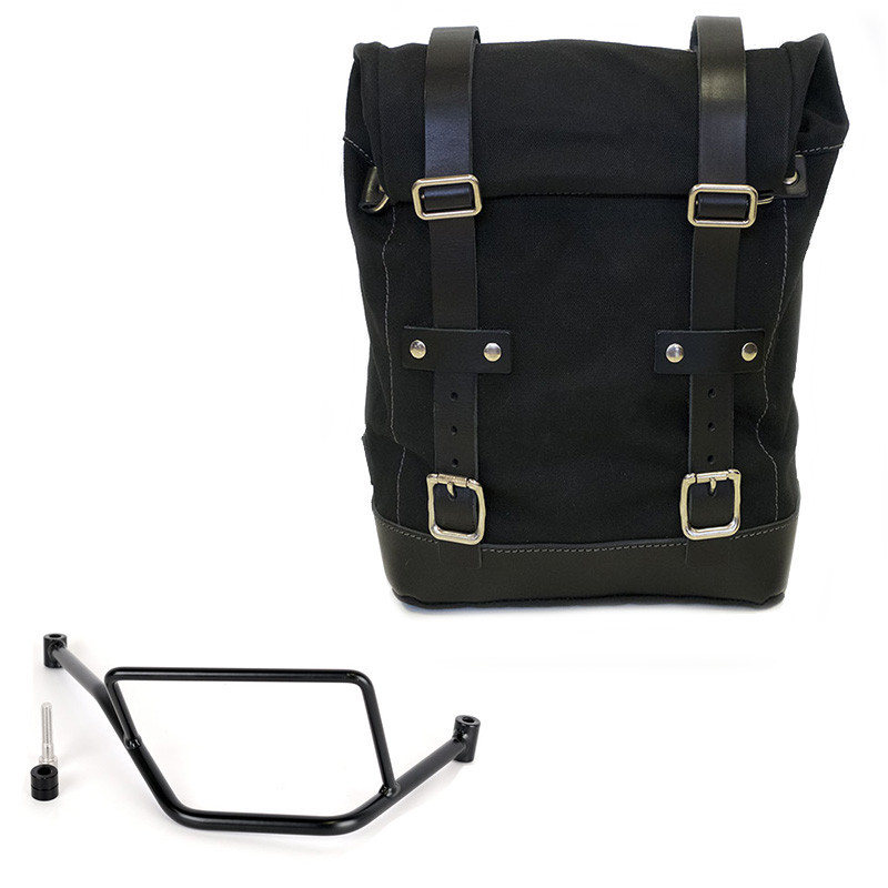 Sacoche latérale en toile 10L-14L + support droit pour F 450 GS Noir - L'atelier Bleu Motostore