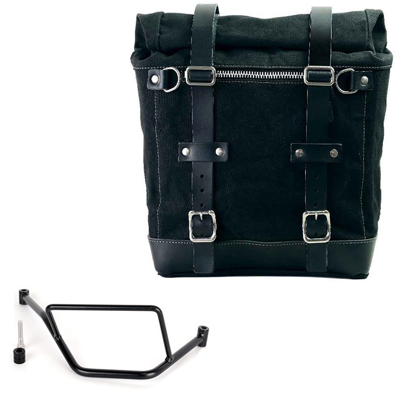 Sacoche latérale Scram en toile 22L-30L + support droit pour F 450 GS Noir - L'atelier Bleu Motostore