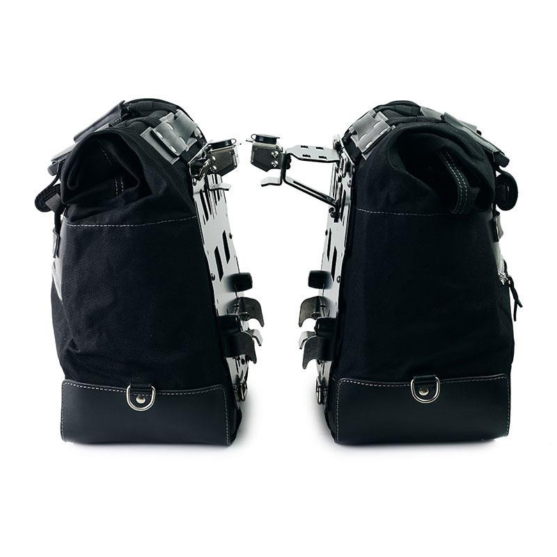  Sacoches latérales Cult en toile 40L-50L + supports verrouillables pour F 900GS Noir - L'atelier Bleu Motostore