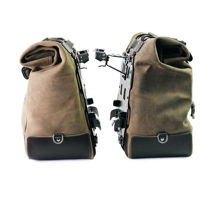  Sacoches latérales Cult en cuir 40L-50L + supports verrouillables pour F 900GS MossGrey - L'atelier Bleu Motostore