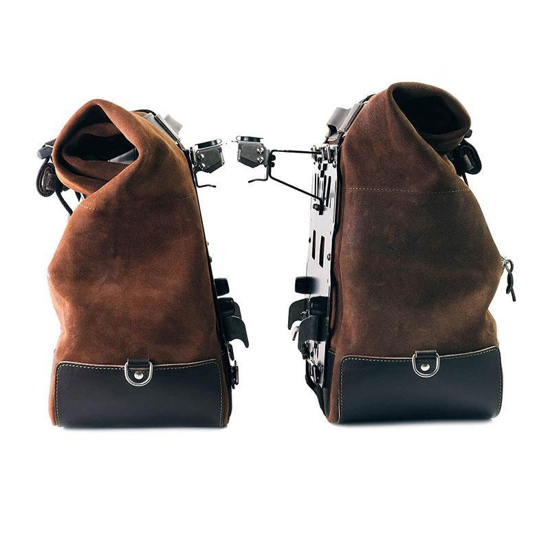  Sacoches latérales Cult en cuir 40L-50L + supports verrouillables pour F 900GS ColoradoBrown - L'atelier Bleu Motostore