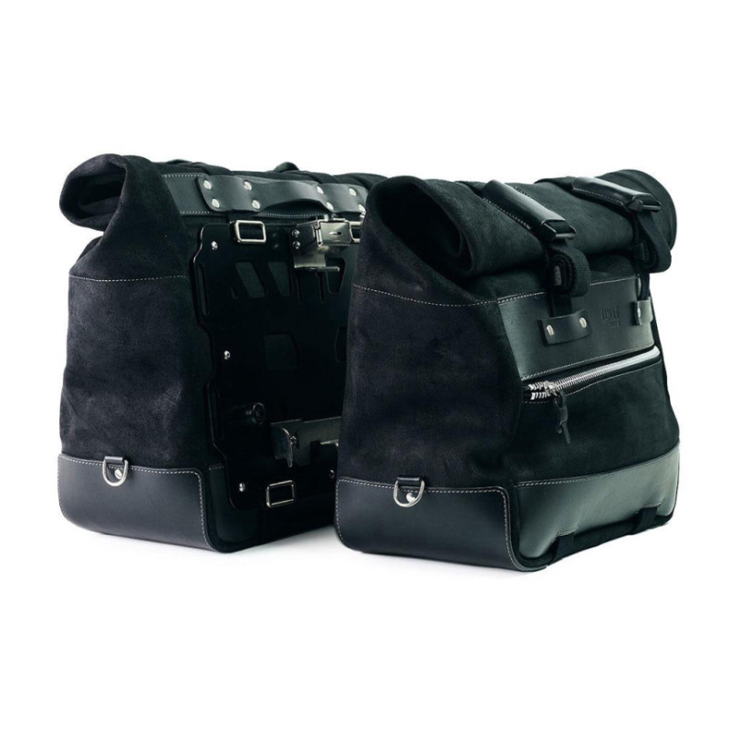 Cult 40L–50L leather side panniers + lockable mounts for the F 900GS Jetblack – L'atelier Bleu Motostore