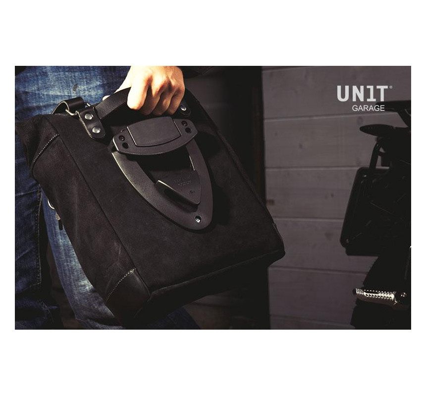 Sacoche latérale en daim 10L-14L + support pour échappement droit pour
