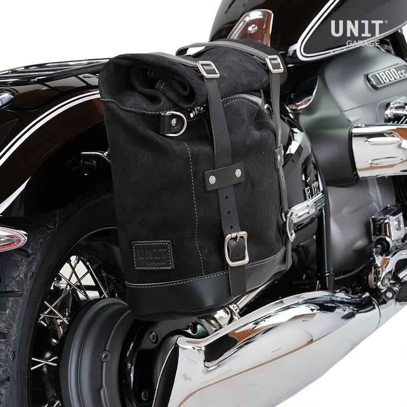 10L–14L suede side pannier + Fishtail exhaust bracket for the R 18