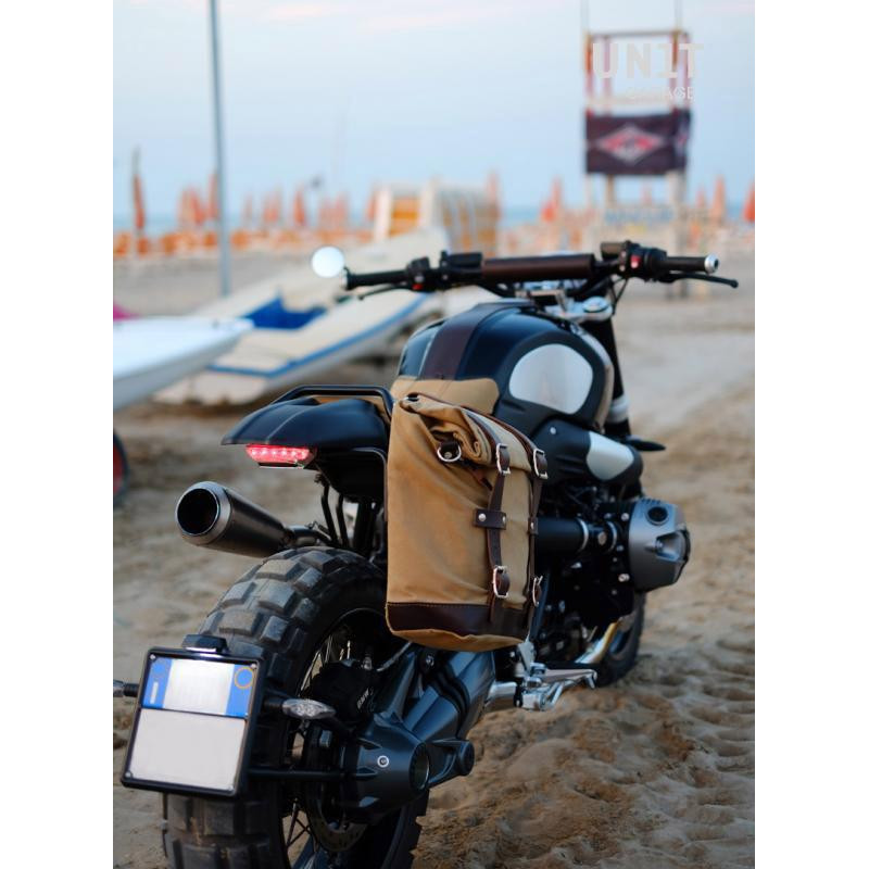 Scram canvas side pannier, 22L–30L, plus left-hand mount for the R nineT