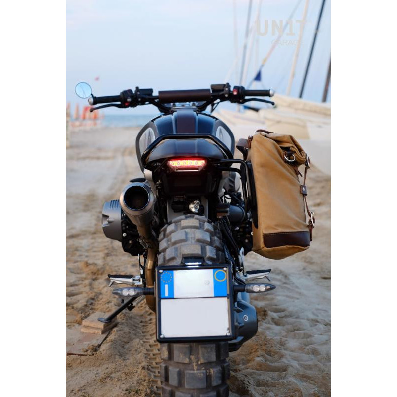 Scram canvas side pannier, 22L–30L, plus left-hand mount for the R nineT