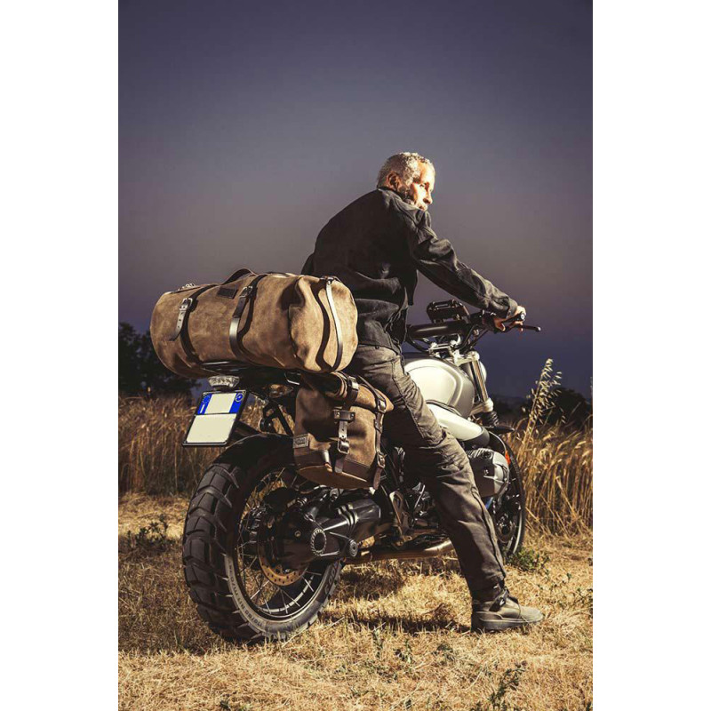 Scram suede side pannier, 22L–30L, plus left-hand mount for the R nineT