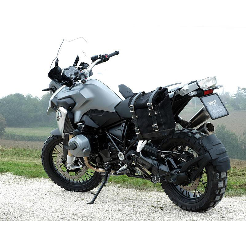Scram suede side pannier, 22L–30L, plus left-hand mount for the R 1200GS
