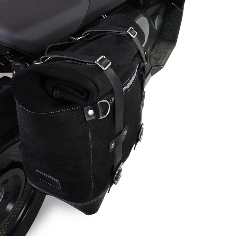 Sacoche latérale Scram en daim 22L-30L + support droit pour CE 04