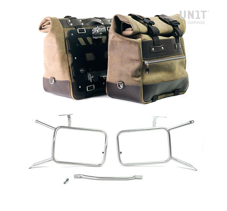 Sacoches latérales Cult en daim 40L-50L + supports verrouillables pour