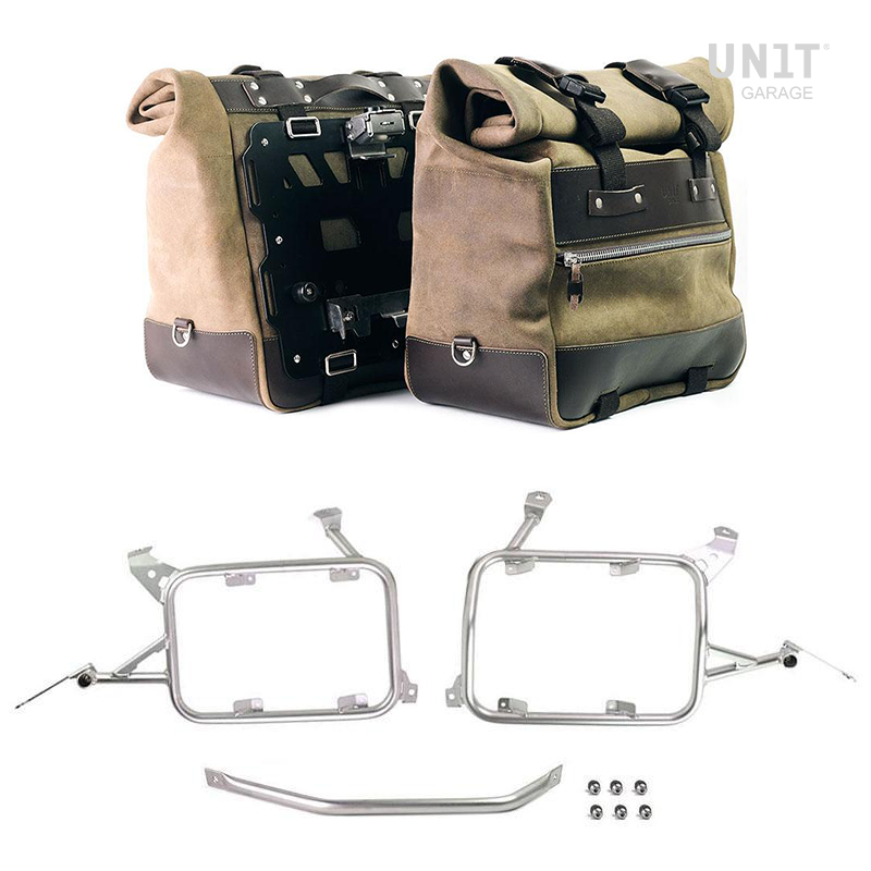 Sacoches latérales Cult en daim 40L-50L + supports verrouillables pour R 1200GS