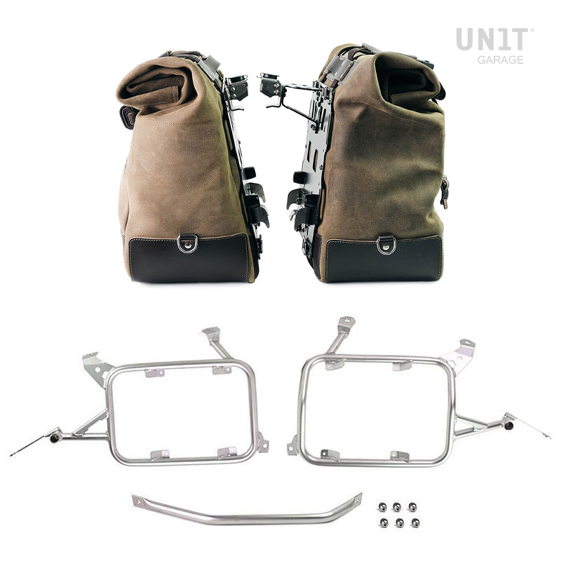 Sacoches latérales Cult en daim 40L-50L + supports verrouillables pour R 1200GS