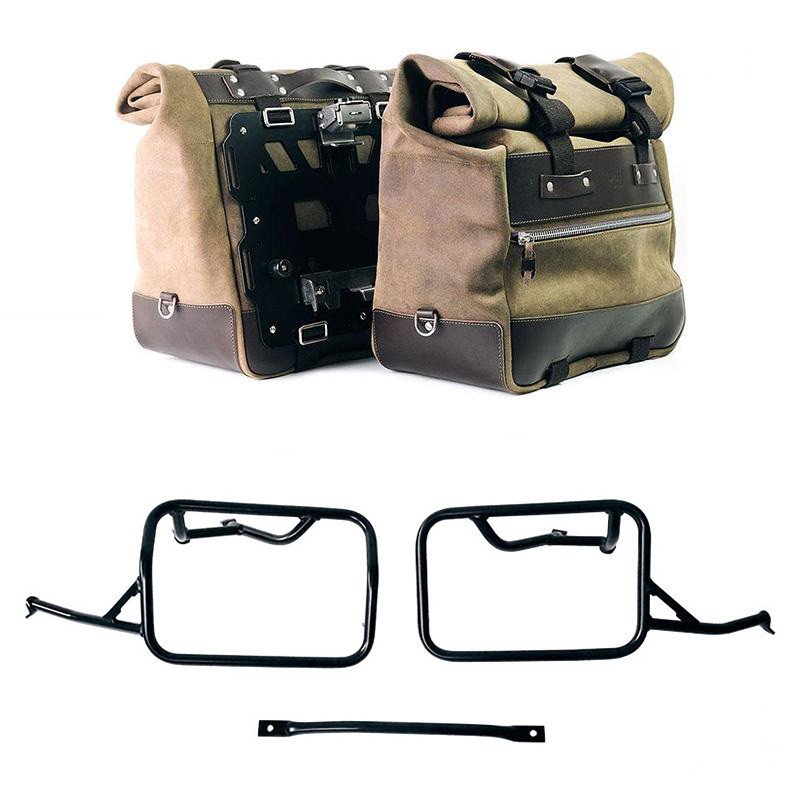 Sacoches latérales Cult en daim 40L-50L + paire de plaques aluminium + supports pour R 12 nineT