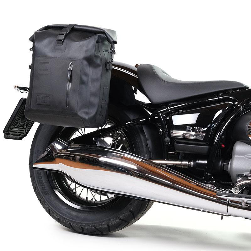 Khali TPU side pannier, 20L–26L, + Fishtail exhaust mount for the R 18