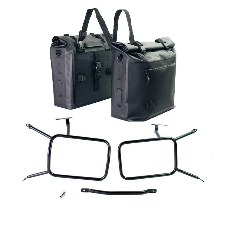  Sacoches latérales Khali en TPU 35L-45L (paire) + paire de plaques aluminium + supports pour R nineT Argent