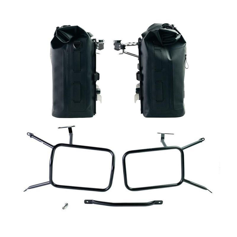  Sacoches latérales Khali en TPU 35L-45L (paire) + paire de plaques aluminium + supports pour R nineT Noir satiné