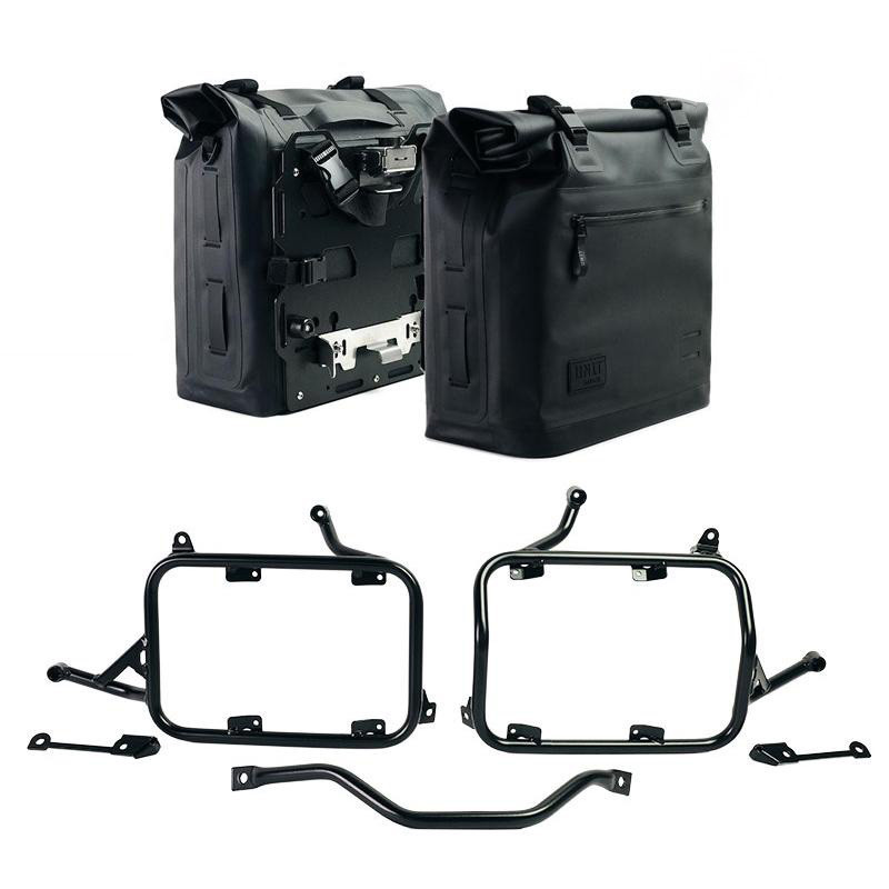 Khali TPU side panniers, 35L–45L (pair) + pair of aluminium plates + brackets for R 1300GS, Satin Black