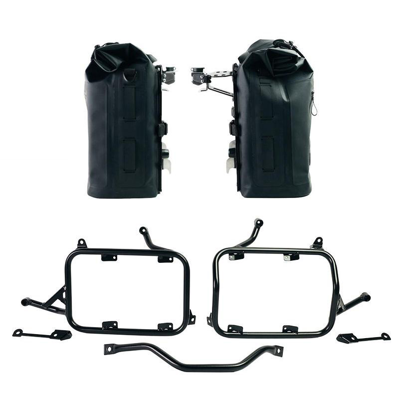 Khali TPU side panniers, 35L–45L (pair) + pair of aluminium plates + brackets for R 1300GS, Satin Black