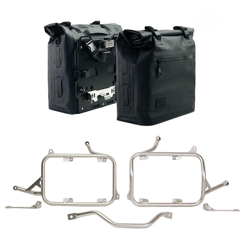 Khali TPU side panniers, 35L–45L (pair) + pair of aluminium plates + brackets for R 1300GS Silver