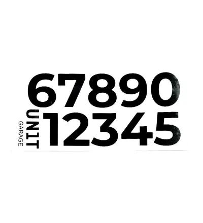 Black adhesive numbers - L'atelier Bleu Motostore