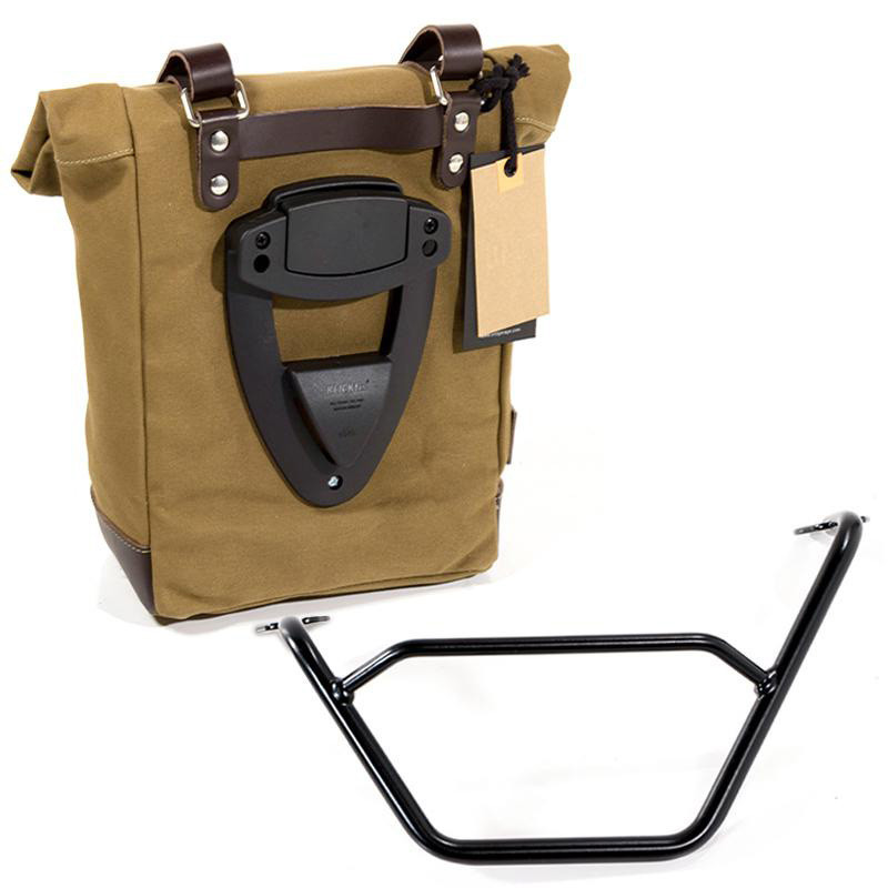10L–14L canvas side pannier + left-hand bracket for the R 1200GS
