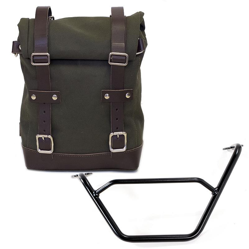 10L–14L canvas side pannier + left-hand bracket for the R 1200GS