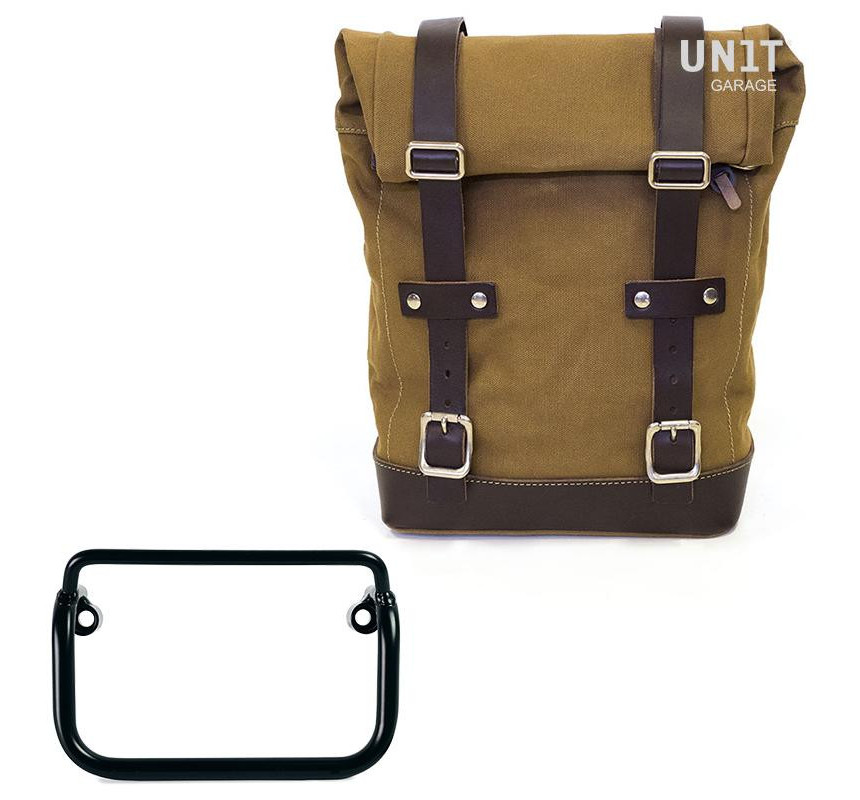 Sacoche latérale en toile 10L-14L + support pour échappement droit pou