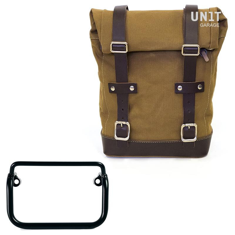 Sacoche latérale en toile 10L-14L + support pour échappement droit pou