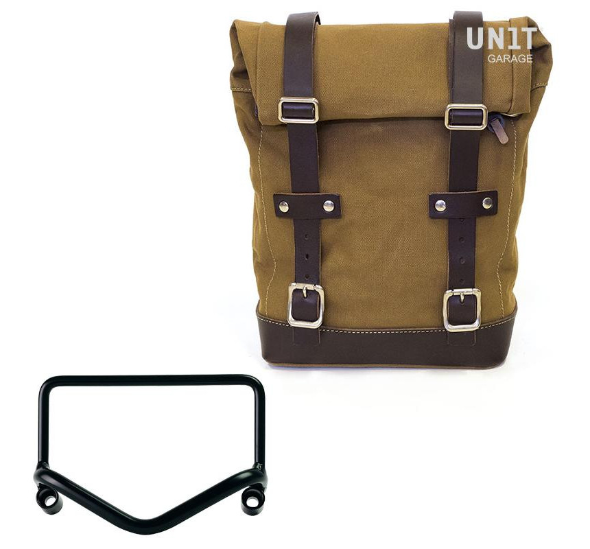 Sacoche latérale en toile 10L-14L + support pour échappement Fishtail