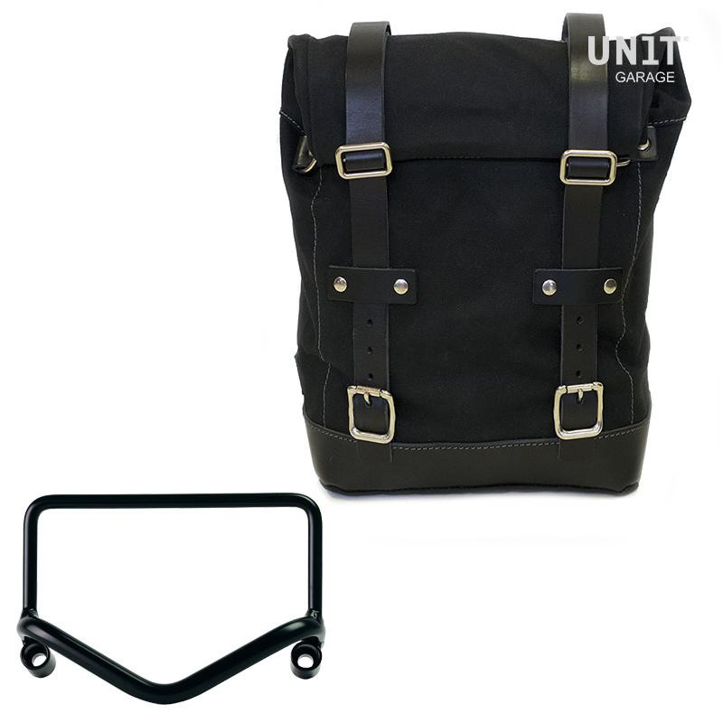 10L–14L canvas side pannier + Fishtail exhaust bracket for the R 18