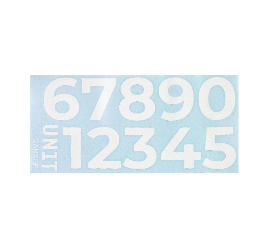 White adhesive numbers - L'atelier Bleu Motostore