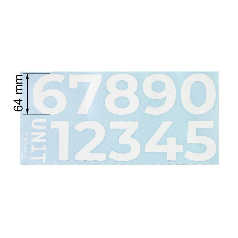 White adhesive numbers - L'atelier Bleu Motostore