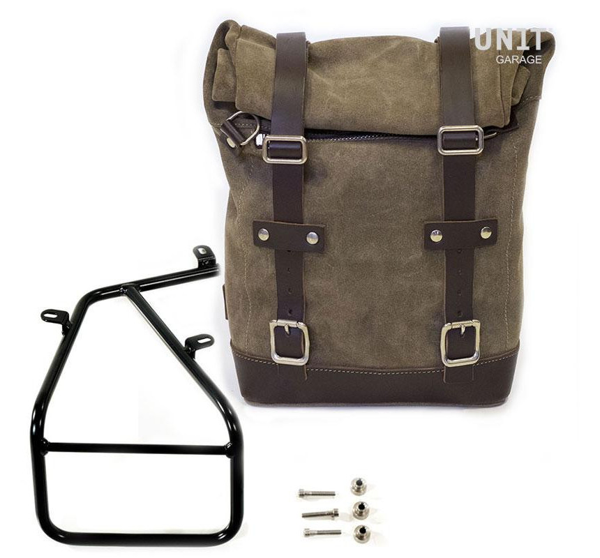 Sacoche latérale en daim 10L-14L + support gauche pour R nineT