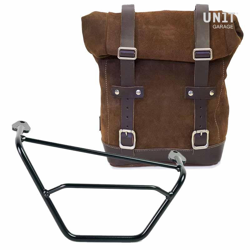 10L–14L suede side pannier + right-hand mount for the R 1200GS