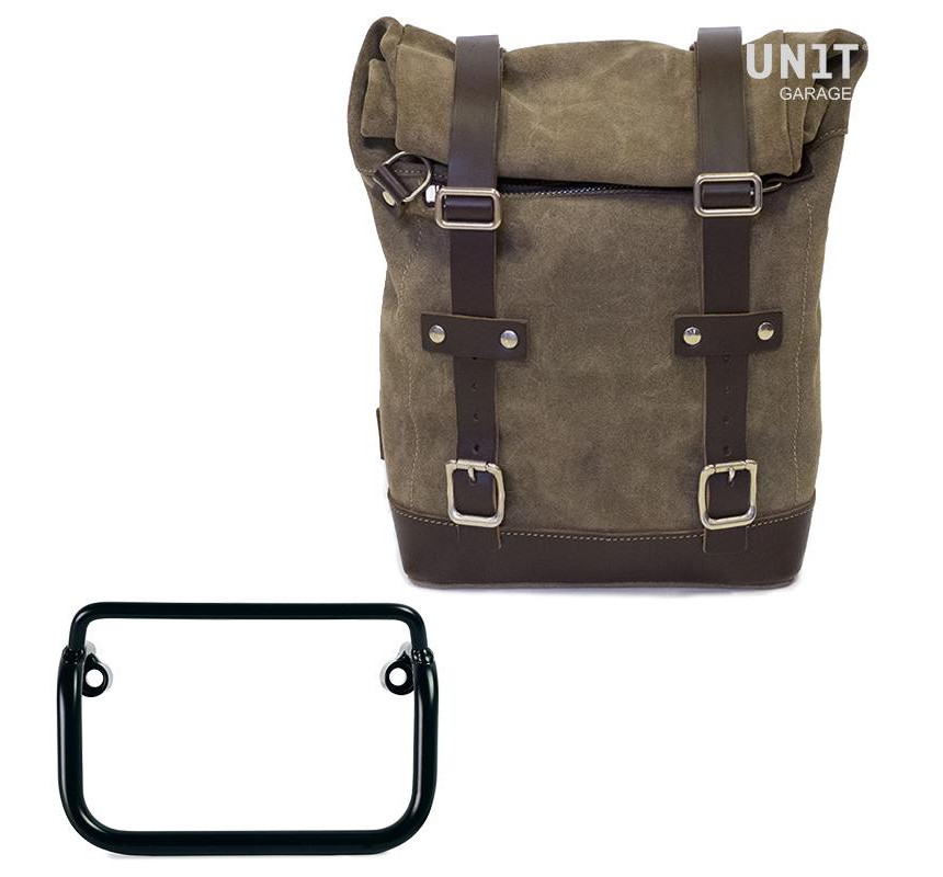 Sacoche latérale en daim 10L-14L + support pour échappement droit pour