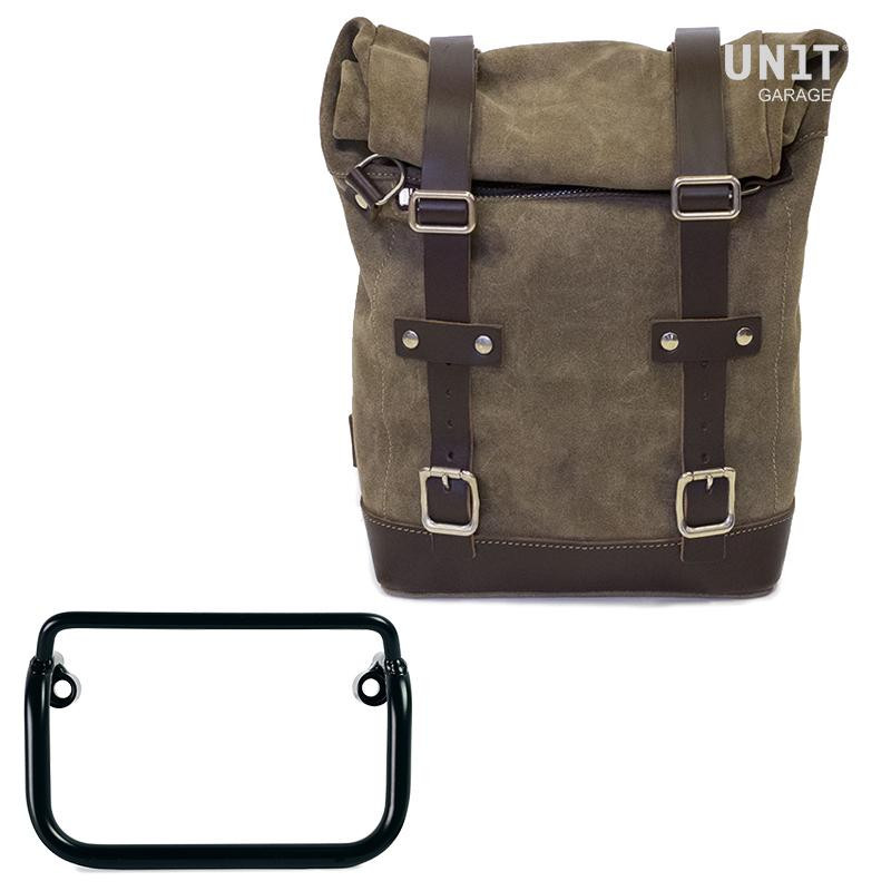 Sacoche latérale en daim 10L-14L + support pour échappement droit pour