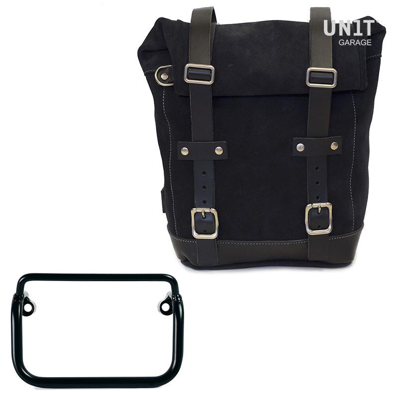 Sacoche latérale en daim 10L-14L + support pour échappement droit pour R 18