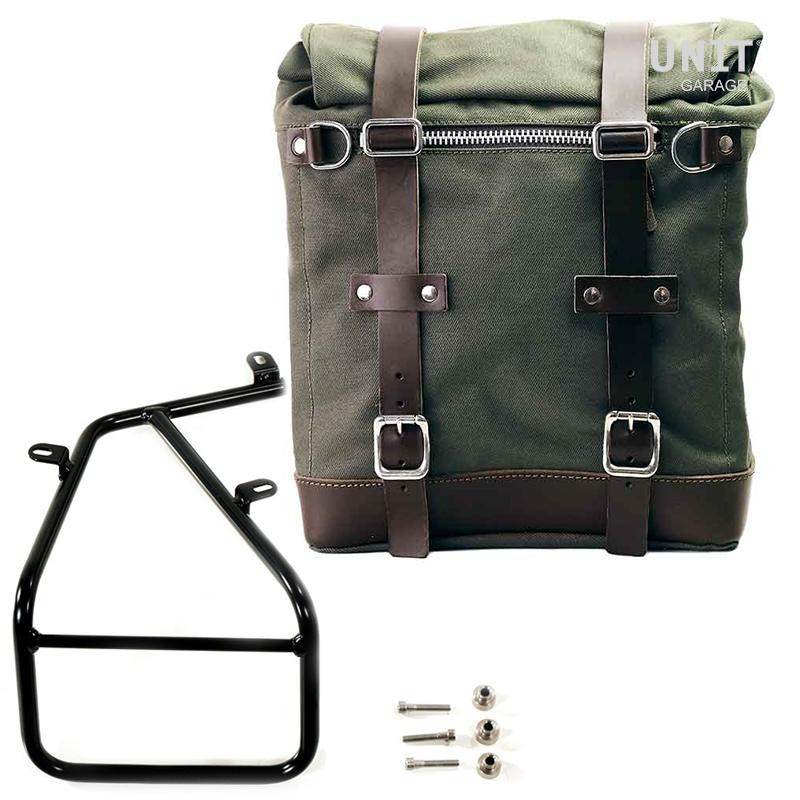 Scram canvas side pannier, 22L–30L, plus left-hand mount for the R nineT