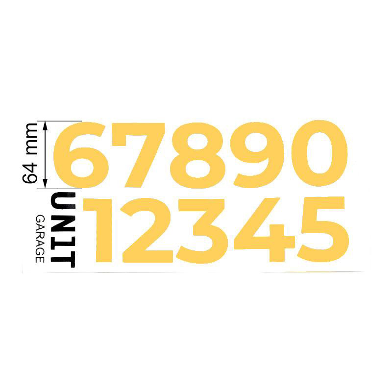 Yellow adhesive numbers - L'atelier Bleu Motostore