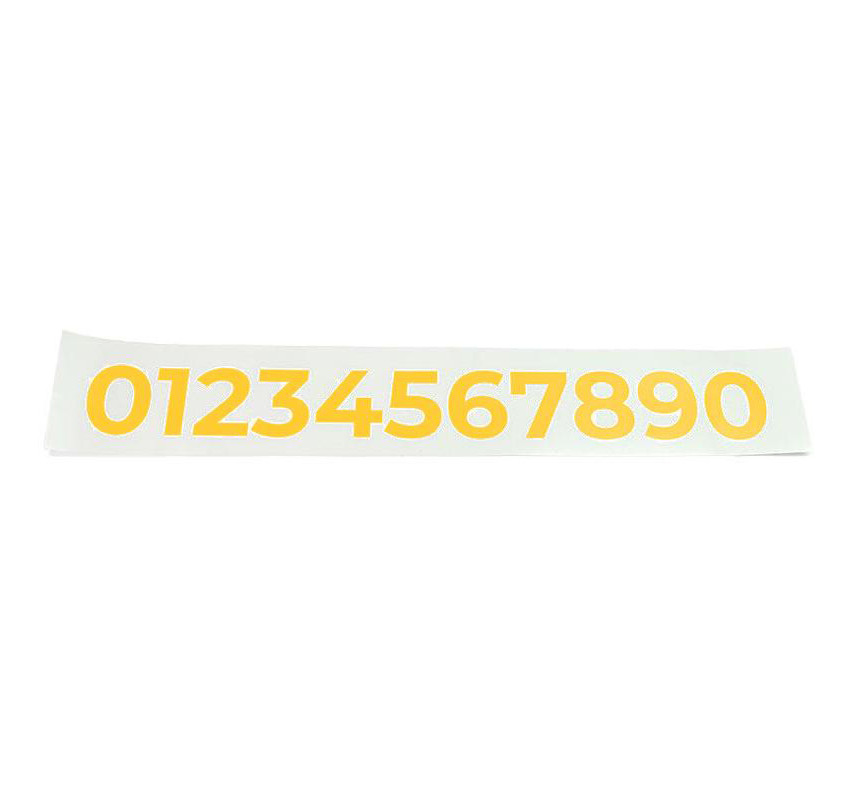 Yellow adhesive numbers - L'atelier Bleu Motostore