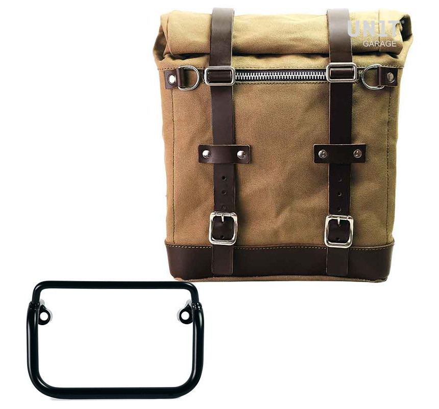 Sacoche latérale Scram en toile 22L-30L + support pour échappement dro
