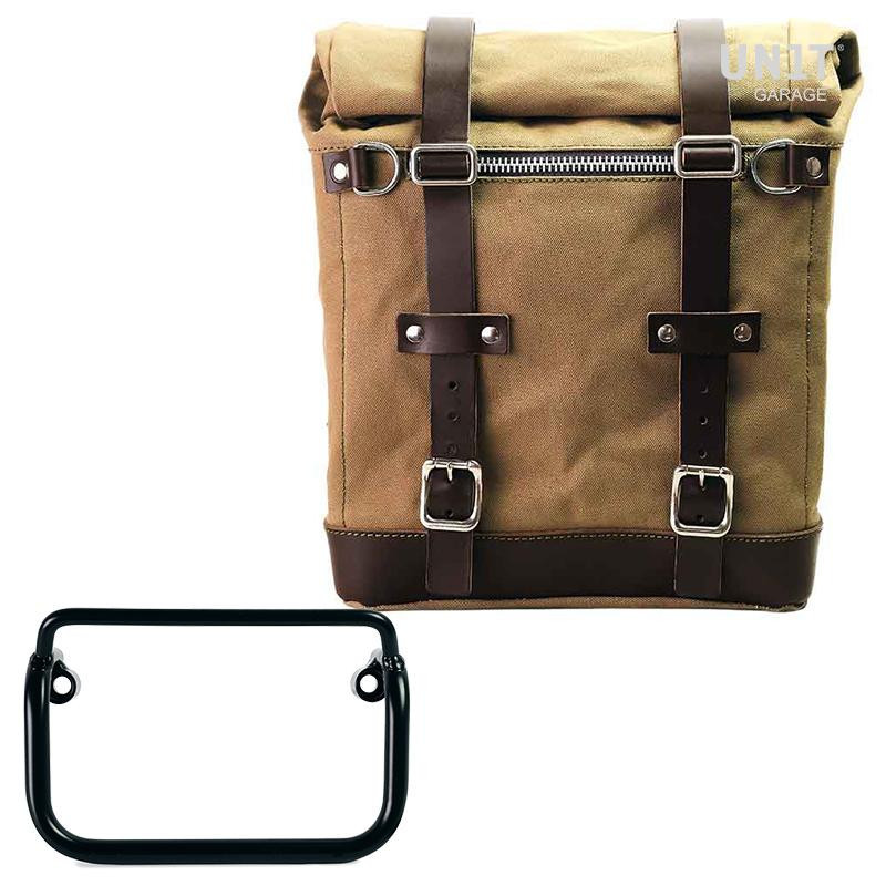 Sacoche latérale Scram en toile 22L-30L + support pour échappement droit pour R 18