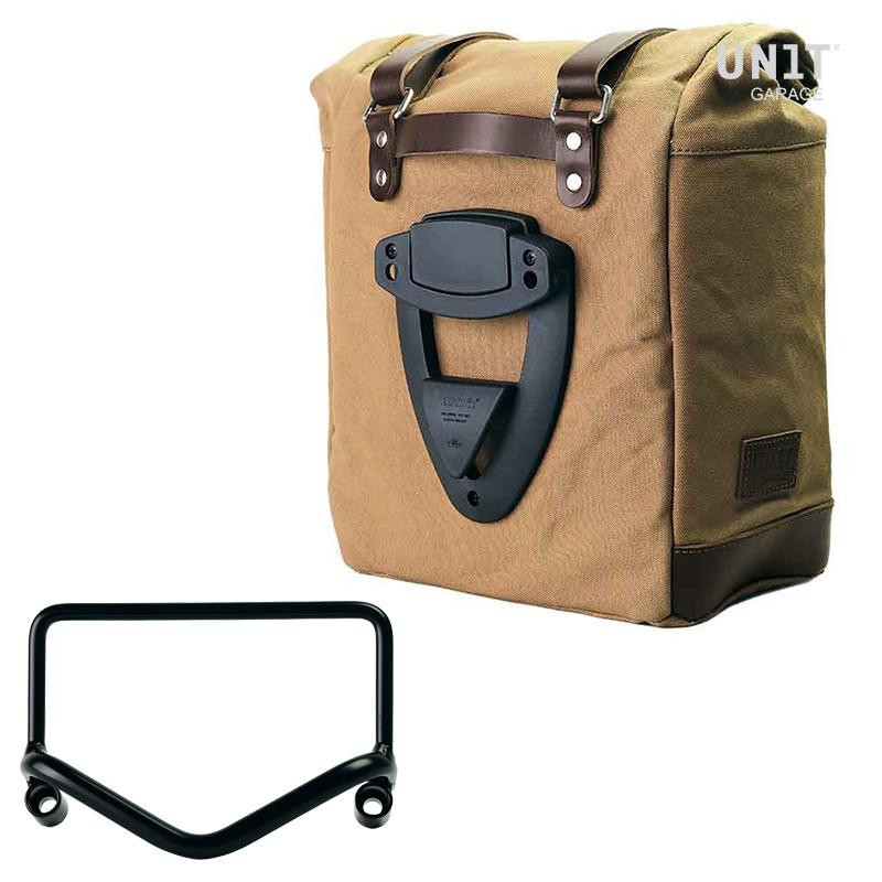 Scram canvas side pannier, 22L–30L, + Fishtail exhaust bracket for the R 18