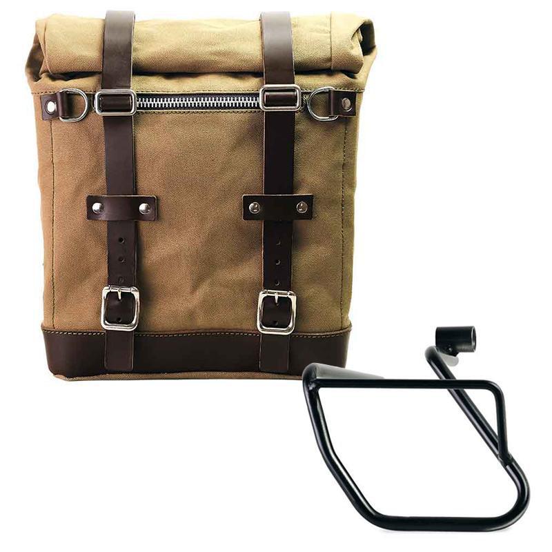 Scram canvas side pannier, 22L–30L, plus left-hand mount for the CE 04