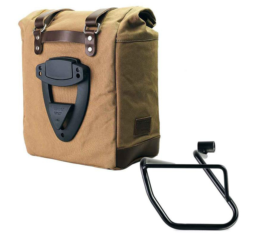 Sacoche latérale Scram en toile 22L-30L + support gauche pour CE 04