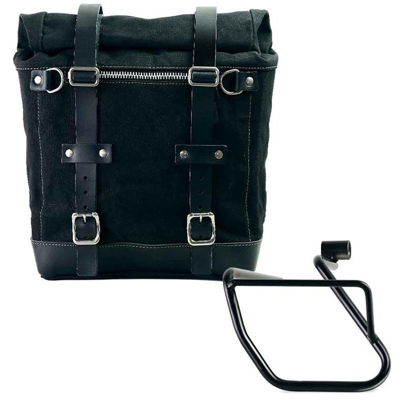 Sacoche latérale Scram en toile 22L-30L + support gauche pour CE 04