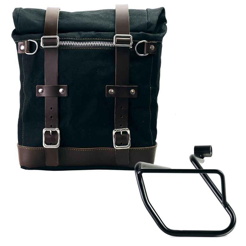 Scram canvas side pannier, 22L–30L, plus left-hand mount for the CE 04